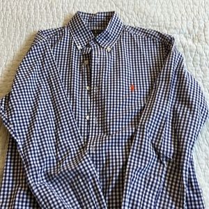 Polo Men’s Button Down shirt. Size Small. Blue Gingham
